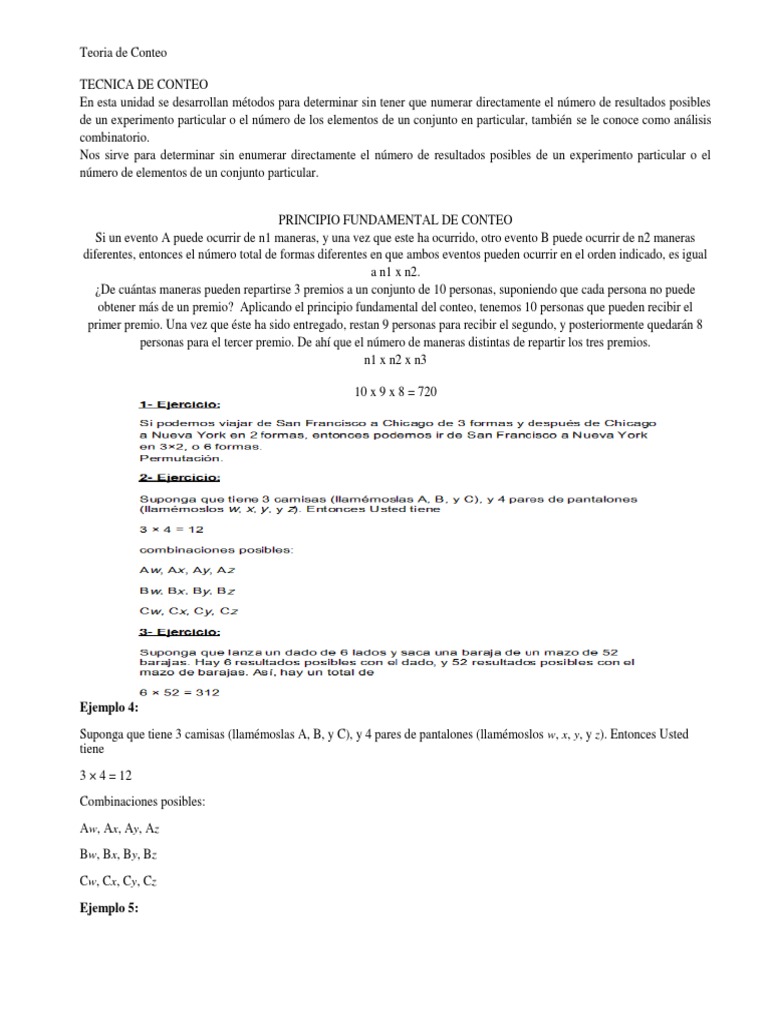 Fundamentos de la Teoría del Conteo | PDF | Permutación | Números