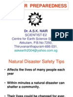 Disaster Preparedness: Scientist-E2 Centre For Earth Science Studies, Akkulam, P.B.No:7250, Thiruvananthapuram-695 031