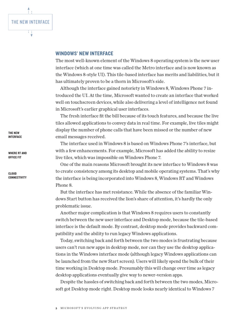 Microsoft Windows 8 Interface Overview | PDF | Windows 8 | Windows Phone