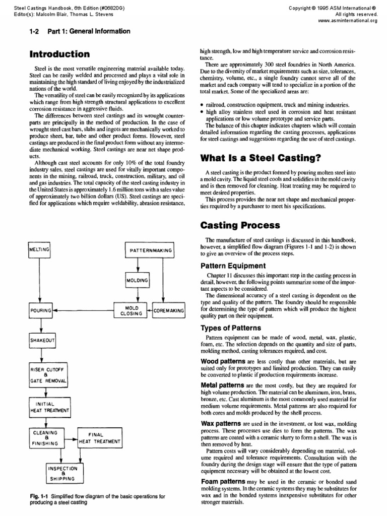 Stel Casting Handbook Sample Pages PDF Casting (Metalworking