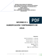 Informe de humidificación y enfriamiento de agua