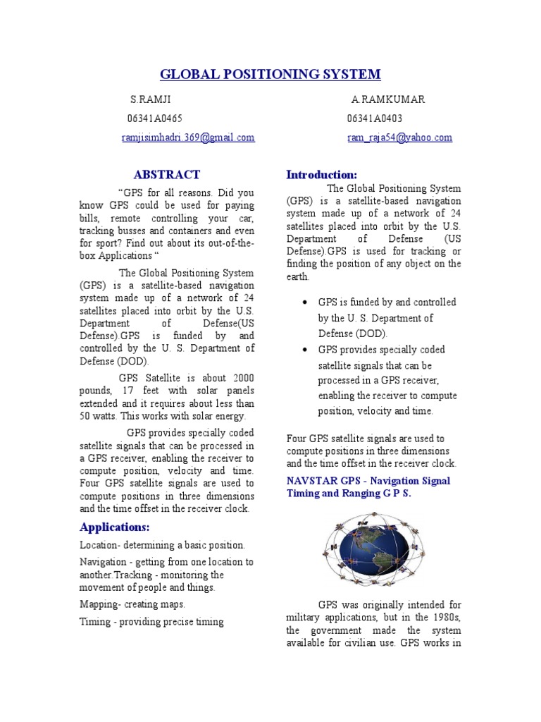 GPS Meaning and Applications in Tamil | PDF | Global Positioning System ...