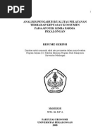 Download Analisis Pengaruh Kualitas Pelayanan Terhadap Kepuasan Konsumen Pada Apotek Kimia Farma Pekalongan by yoedhoe SN18624940 doc pdf