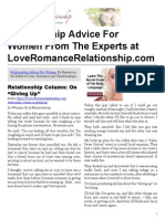 Relationship Advice For Women From The Experts at LoveRomanceRelationship.com