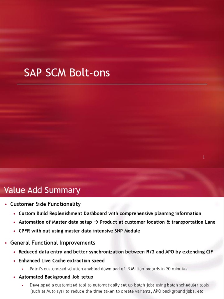SAP SCM - Addons | PDF | Supply Chain | Supply Chain Management
