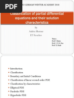 Classification of Partial Differential Equations and Their Solution Characteristics