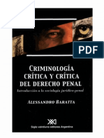 Baratta Criminologica y Critica Del Derecho Penal