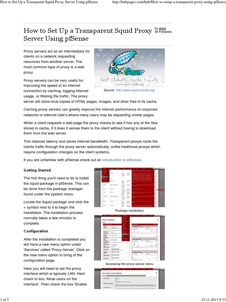 Setting Up pfSense Transparent Proxy | PDF | Proxy Server | Web Server