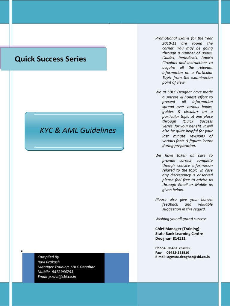 Aml & Kyc | PDF | Money Laundering | Debits And Credits