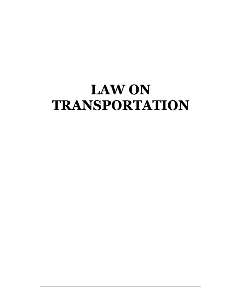 Law on Transportation Estoppel Legal Concepts