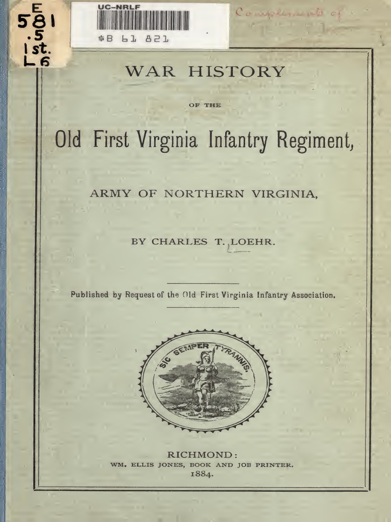 Old First Virginia Infantry History | PDF | History | Classics