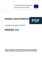 Ghidul Solicitantului Pentru Masura 112 - Varianta Finala Mai 2011