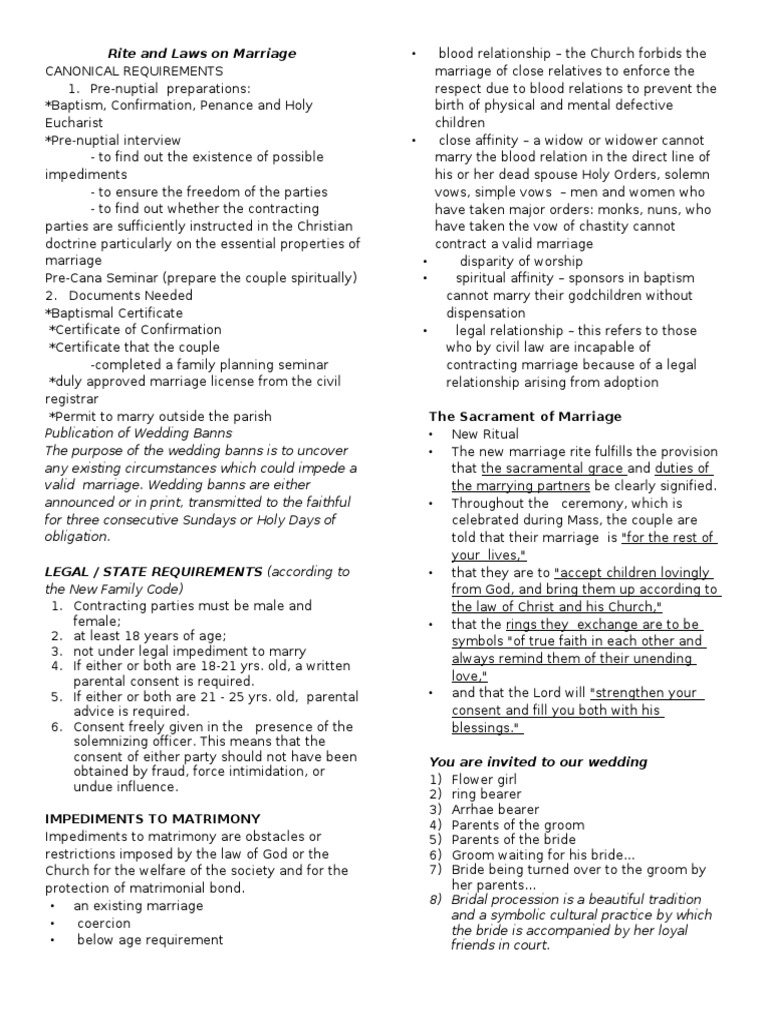 Rite and Laws On Marriage | PDF | Marriage | Social Conventions