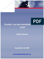 Ecuador Maniatado Frente a La Crisis Septiembre 2009