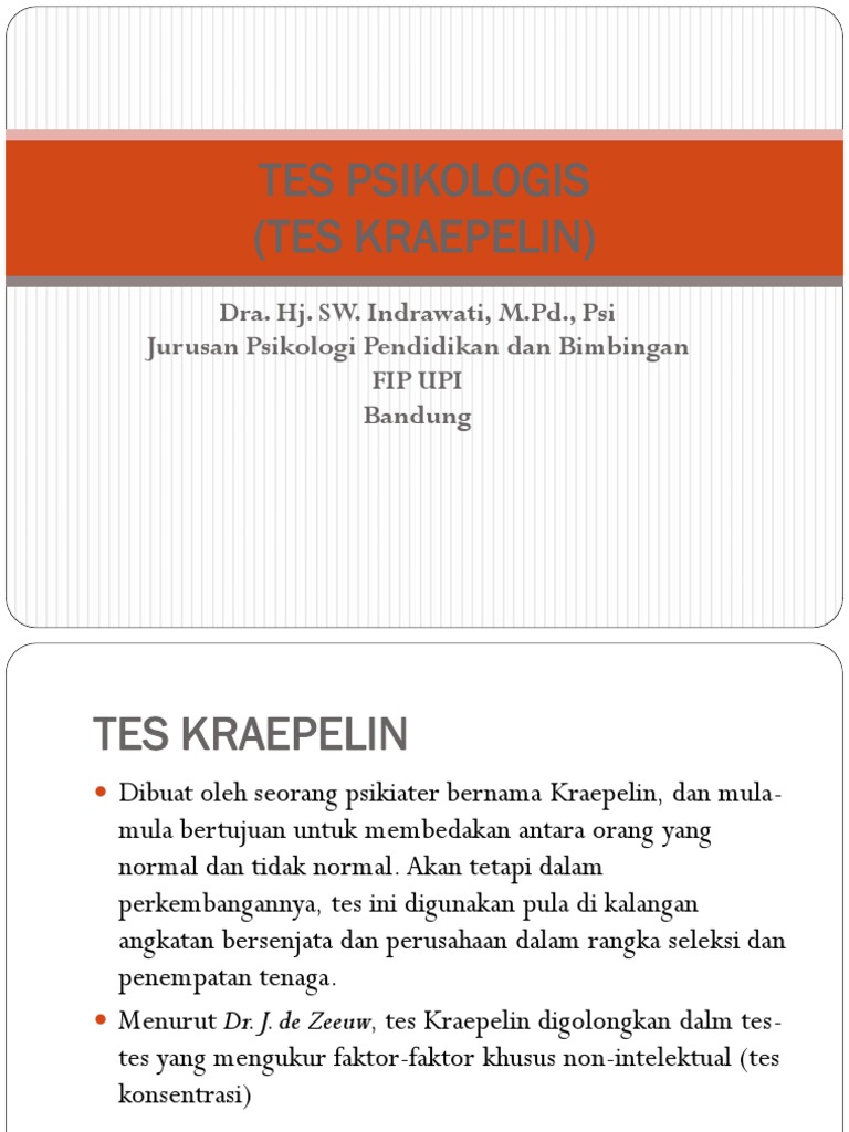 Tes Kraepelin Tes Kraepelin