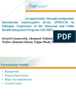 Capturing A Missed Opportunity Through Postpartum Intrauterine Contraceptive Device (PPIUCD) in Ethiopia: Experience of The Maternal and Child Health Integrated Program (MCHIP)