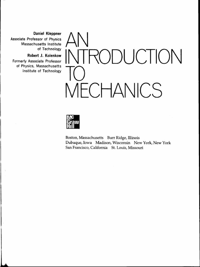 Kleppner Kolenkow | PDF