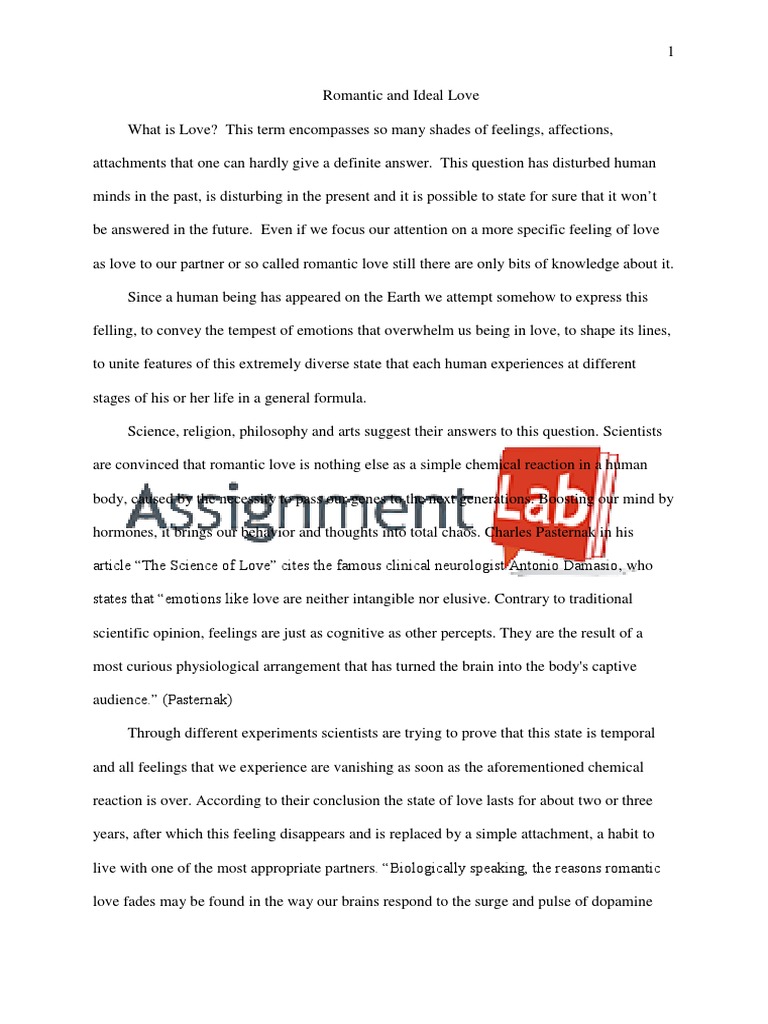 romantic love essay