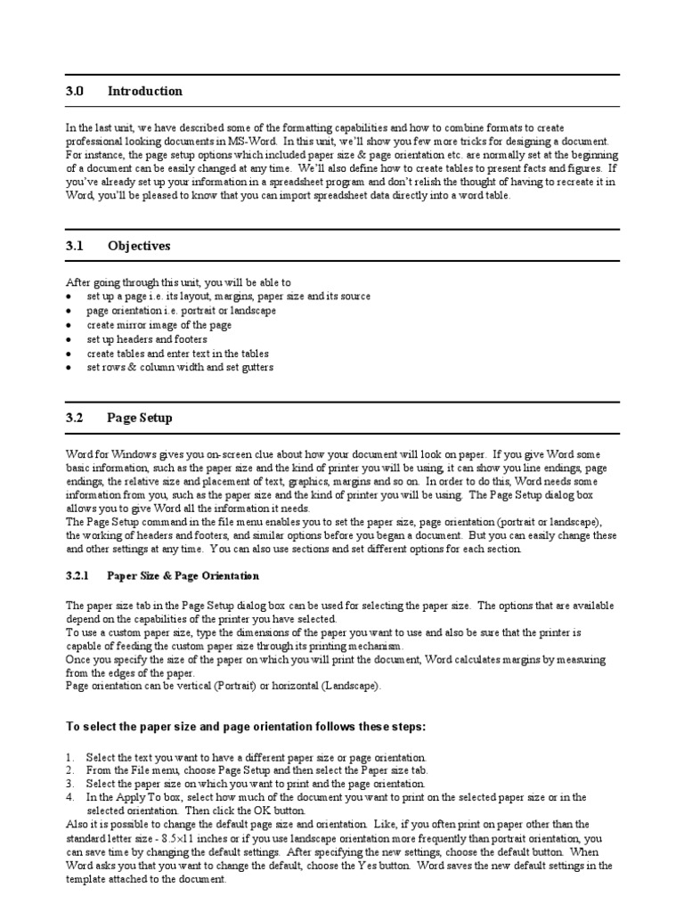 Introduction | Page Layout | Microsoft Excel
