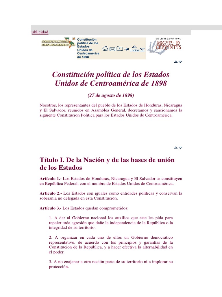 Constitucion de 1898 | PDF | Congreso de los Estados Unidos | Gobierno ...