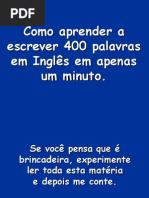 Como Aprender 400 Palavras Em Ingles Em Um Minuto
