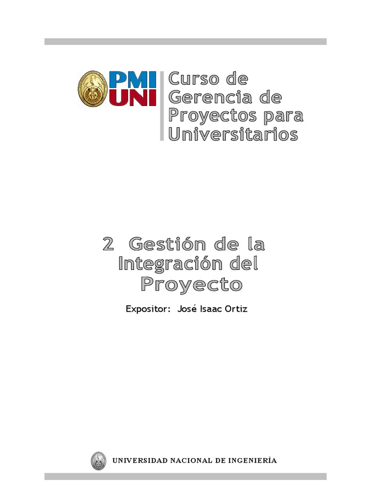 02 - Gestión de La Integración Del Proyecto | PDF | Gestión de ...
