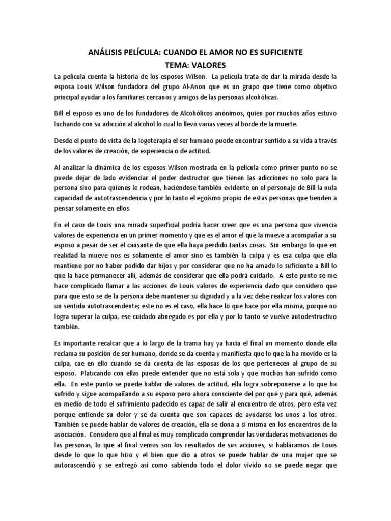 Cuando el amor no es suficiente: Análisis | PDF | Egoismo psicologico ...