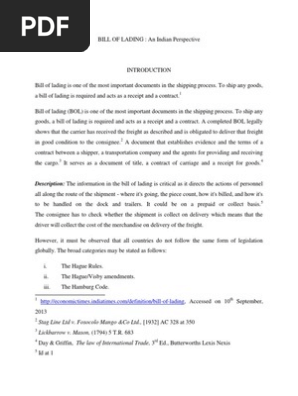 Bill of Lading