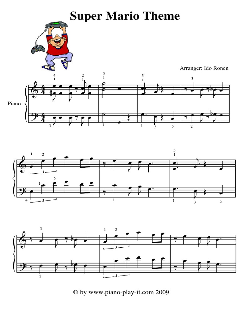 Super Mario Theme Piano Sheet