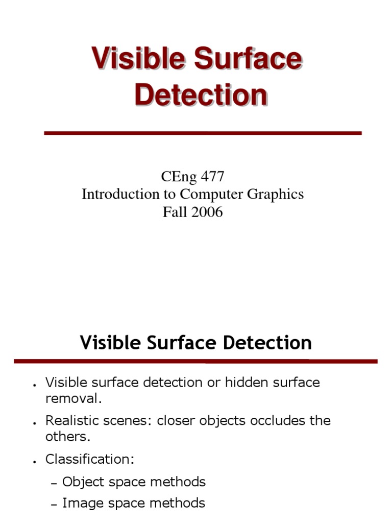 Visible Surface Detection | PDF | Algorithms | Applied Mathematics