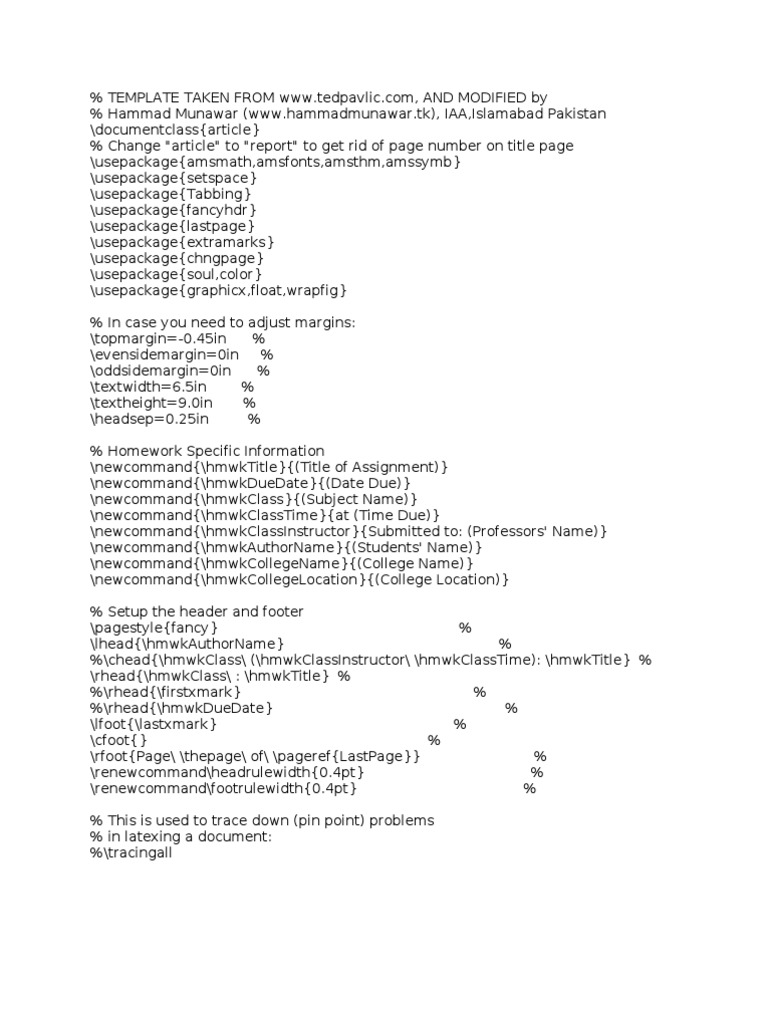 University assignment template image