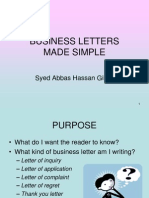 Business Letters Made Simple: Syed Abbas Hassan Gilani
