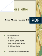 Business Letter: Syed Abbas Hassan Gilani
