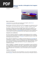 Navio de contâineres movido a hidrogênio fará viagens na metade do tempo