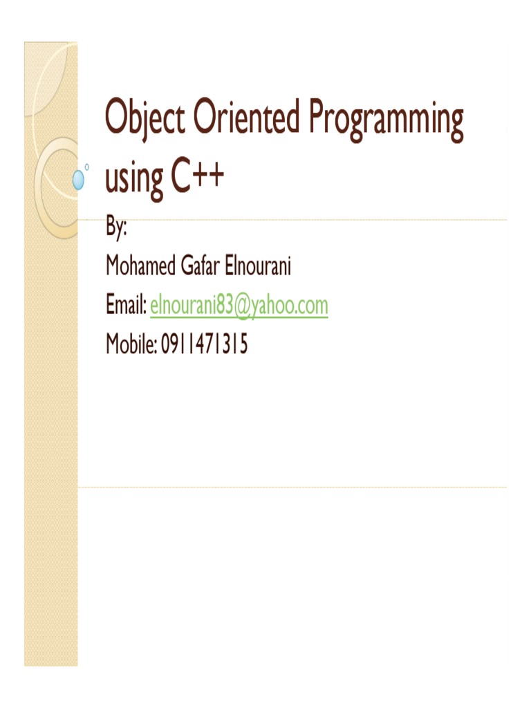 Object Oriented Programming Object Oriented Programming Object Oriented ...