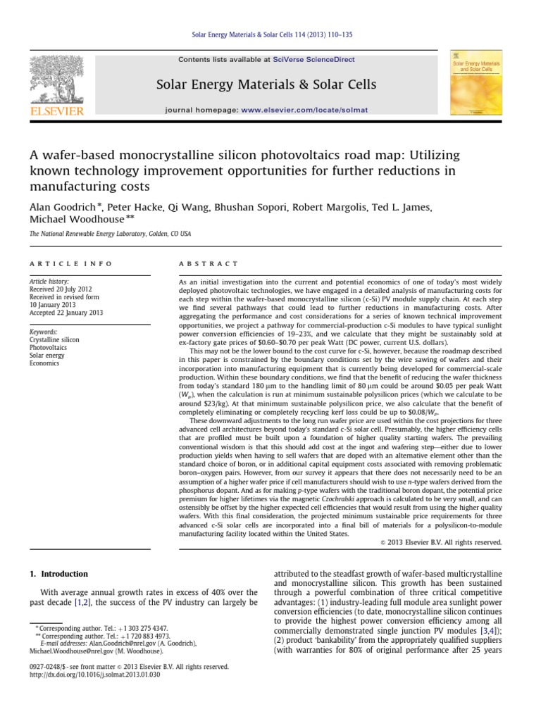 ADVANCED SILICON MATERIALS FOR PHOTOVOLTAIC APPLICATIONS PDF intelligence overview