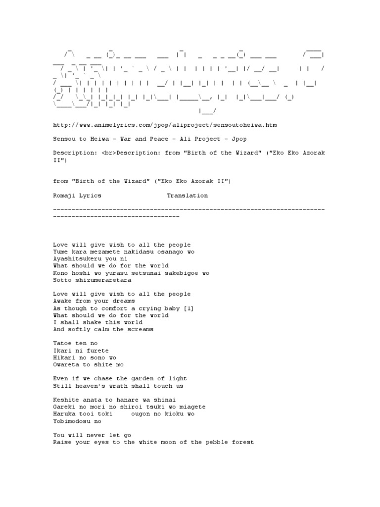 Ali Project Lyrics Translations Rock Music Fashion Free 30 Day Trial Scribd