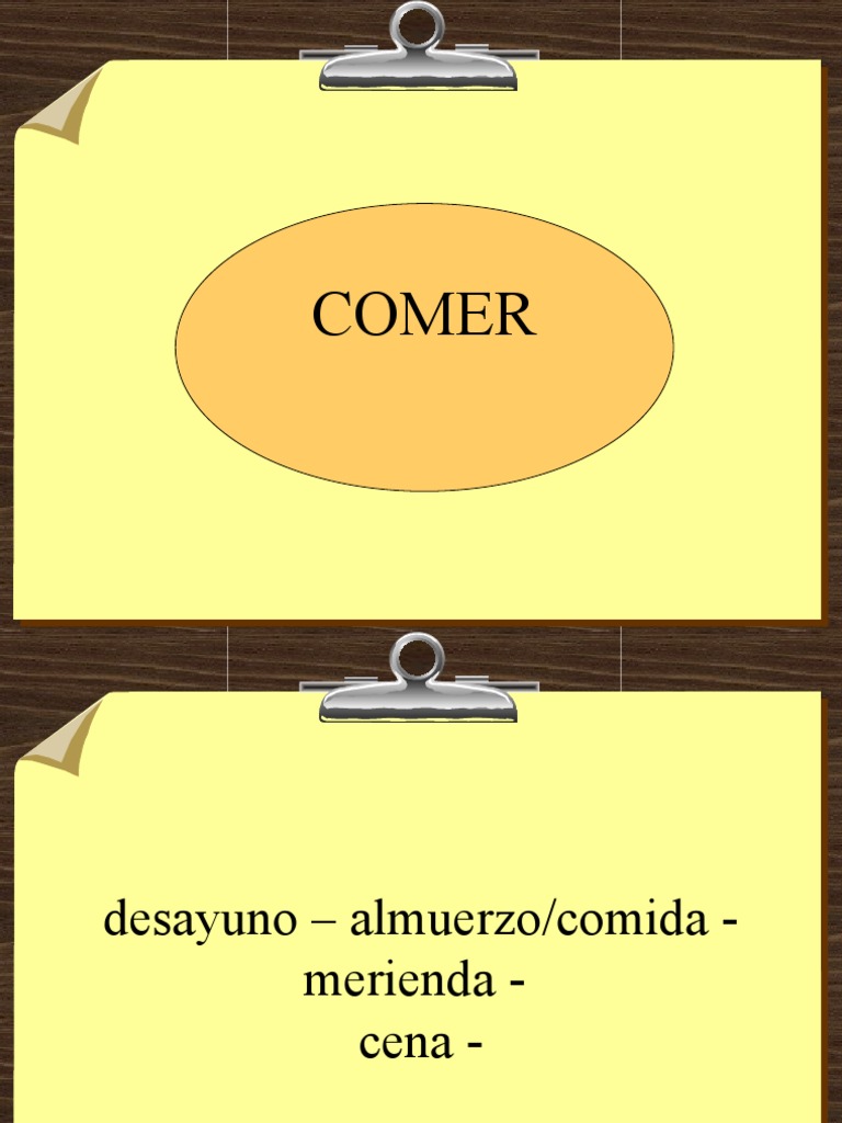 PRESENTE Del Verbo COMER | PDF | Comida | Comida y bebida