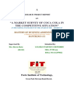 "A Market Survey of Coca Cola in The Competitive Situation": Masters of Business Administration BATCH (2011-13)