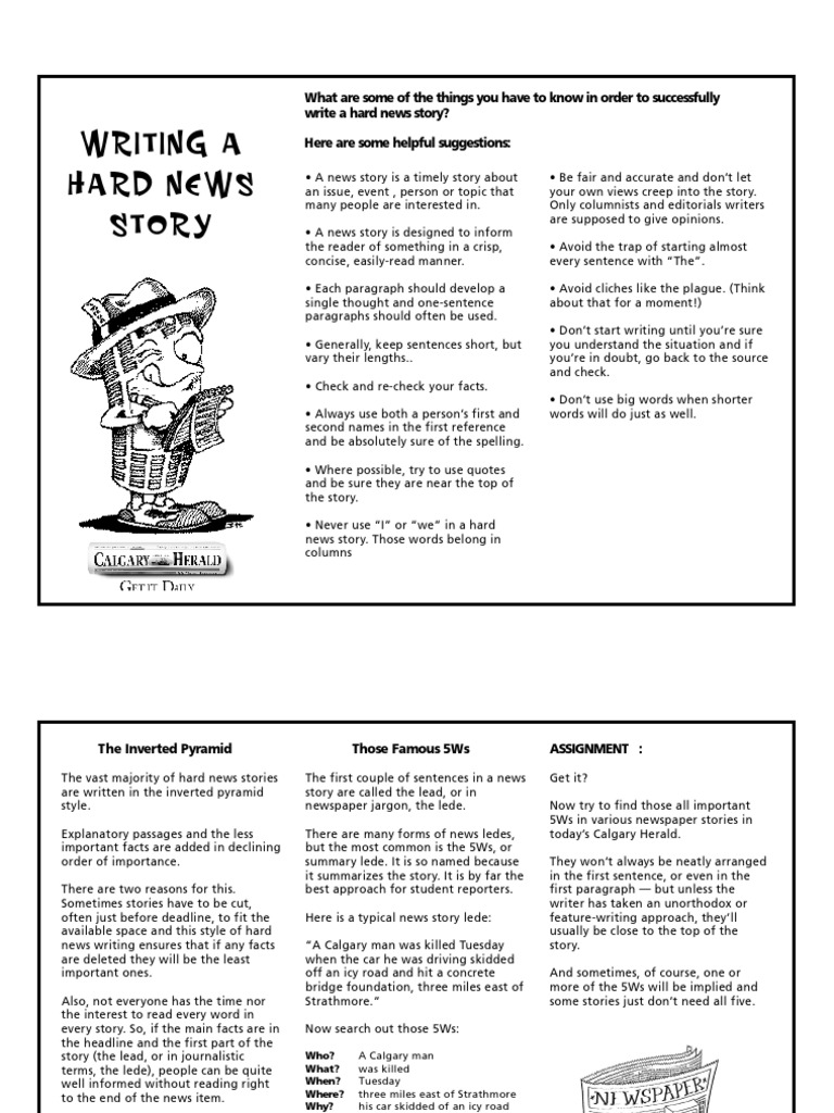Writing A Hard News Story PDF News Mass Media