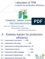 Basic Education of TPM: Kobetsu-Kaizen For Production Efficiency