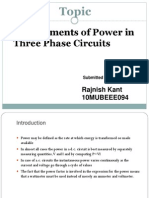 Measurements of Power in Three Phase Circuits