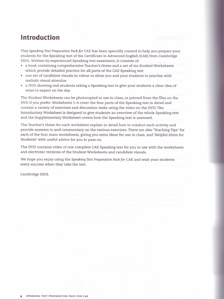 Speaking Test Preparation Pack For CAE | PDF | Test (Assessment ...