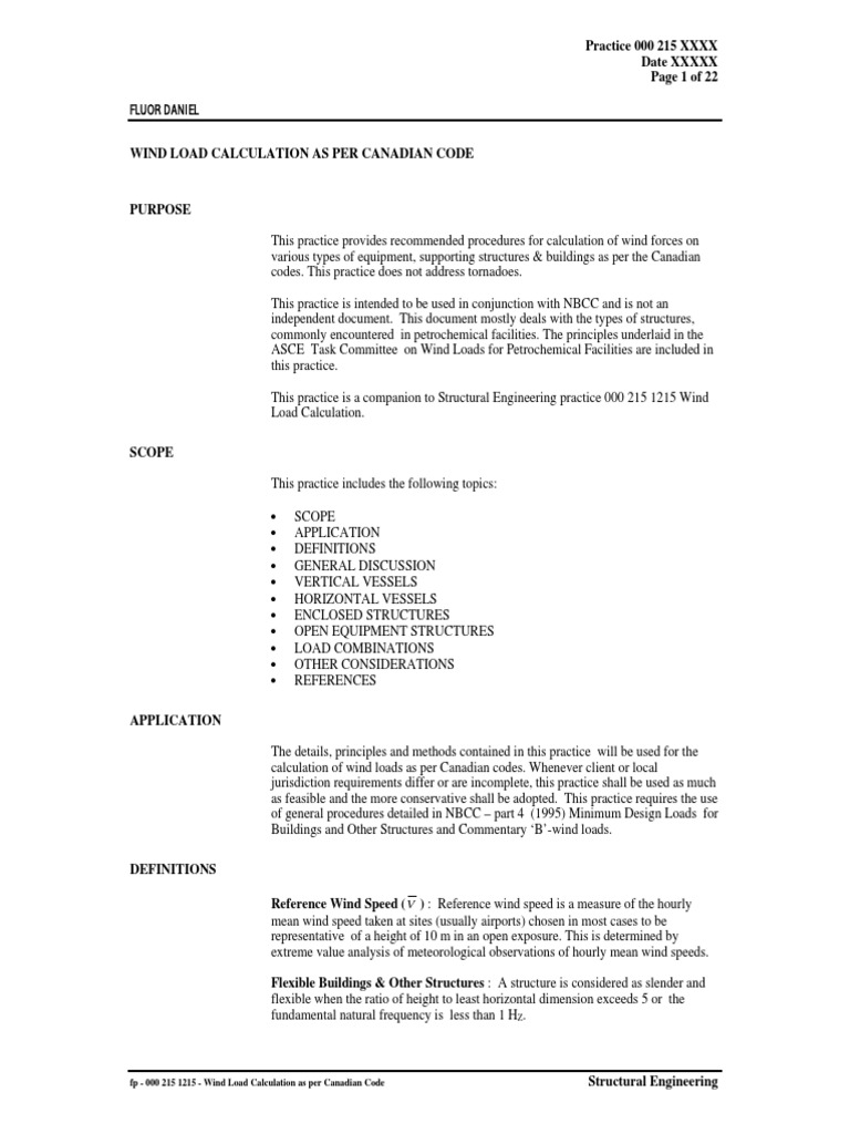 Wind Load Calculation per Canadian Code | PDF | Pressure | Wound