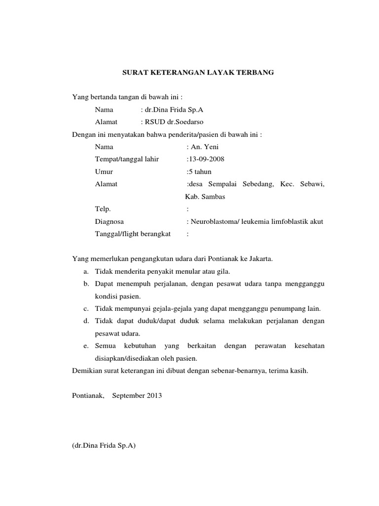 Surat Keterangan Layak Terbang