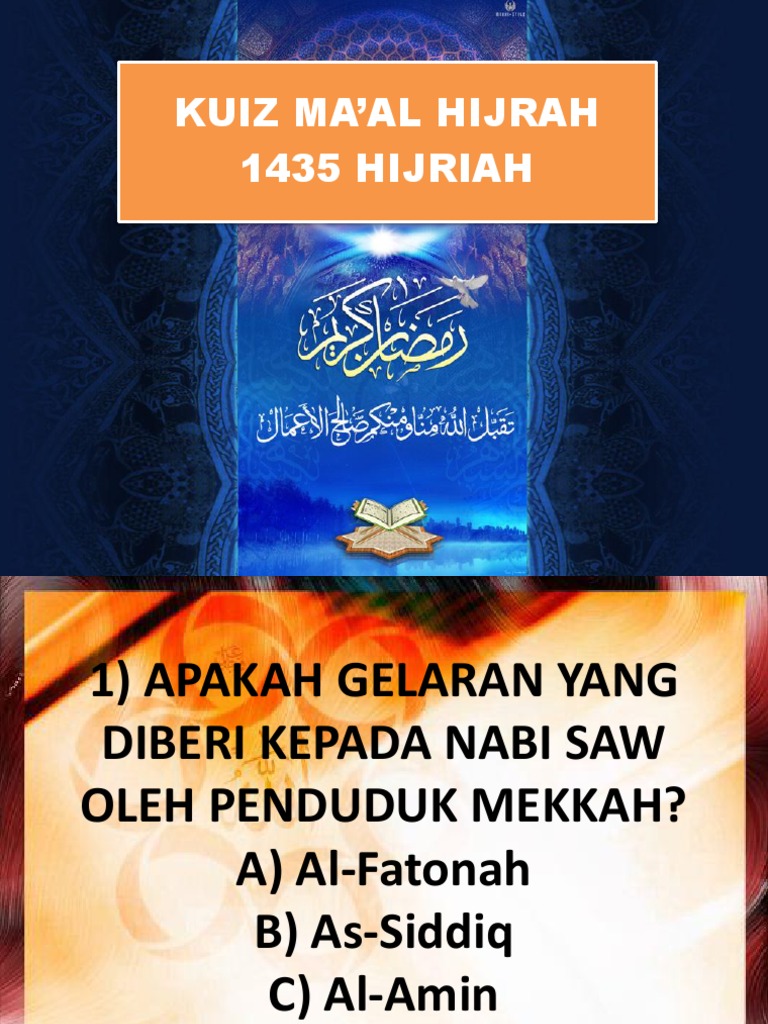Kuiz Ma'Al Hijrah 1435  PDF