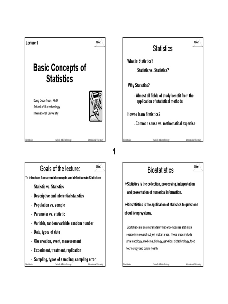 Introduction to Biostatistics Concepts | PDF | Level Of Measurement ...