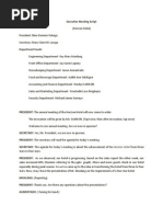 Sample Script of Board Meeting | Politics | Government