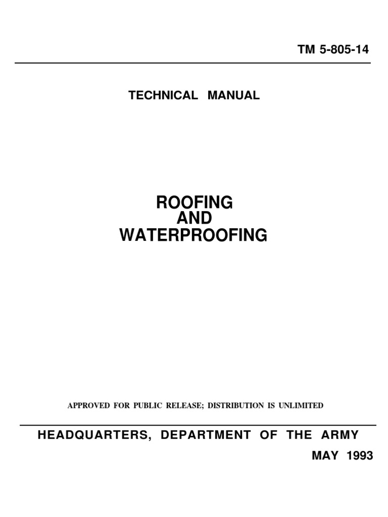 TM 5-805-14. Technical Manual. Roofing and Waterproofing | PDF ...