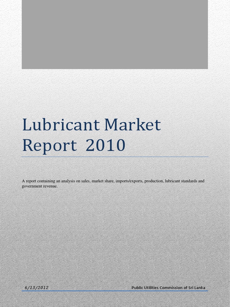 Sri Lanka Lubricant Market Analysis 2010 | PDF | Motor Oil | Exxon Mobil